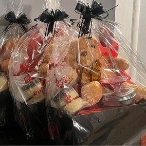 Elegant Black and Red Gift Basket